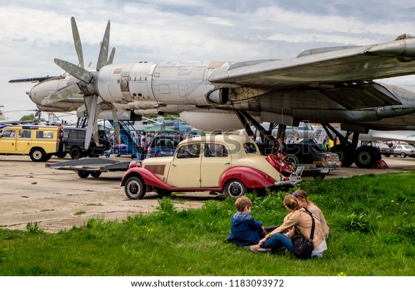 Exhibition of retro cars in the museum of\
aviation. Kyiv, Ukraine.\
28-04-2017