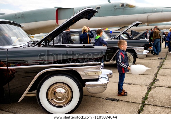 Exhibition of retro cars in the museum of\
aviation. Kyiv, Ukraine.\
28-04-2017