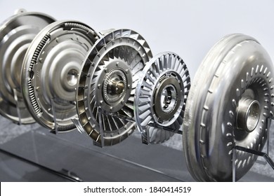 Exhibition of torque converters for automobiles - Shutterstock ID 1840414519