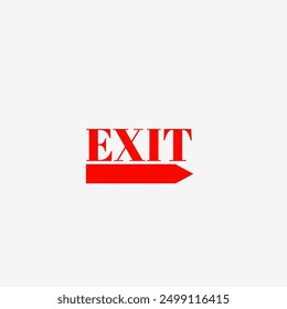 Exit directions, Exit icon, Exit door sign.symbols icon errow typography