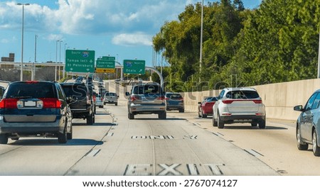 Exit Only written on a freeway in Central Florida, USA
