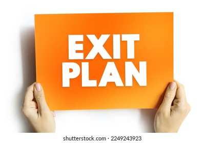 Exit plan - preparation for the exit of an entrepreneur from his company to maximize the enterprise value of the company, text concept background - Shutterstock ID 2249243923