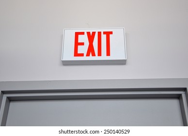 Exit sign above the door