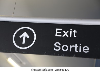 Exit Sign At Airport