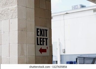 Exit Sign At The Car Wash