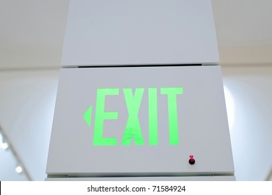 Exit Sign Inside Modern Office Building