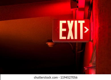 Exit sign red light