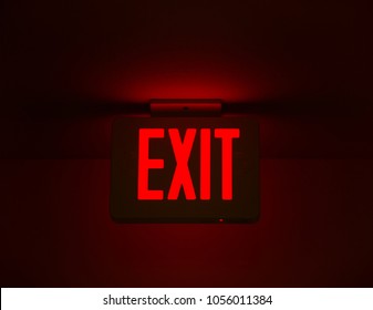 Exite sign in dark background