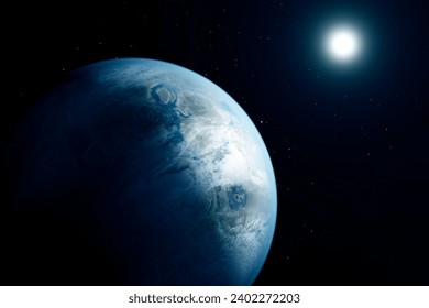 An exoplanet similar to Earth. Elements of this image furnished by NASA. High quality photo - Powered by Shutterstock