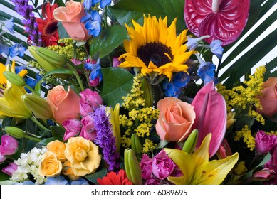 Exotic Flowers Arrangement - Rainbow Of Colors