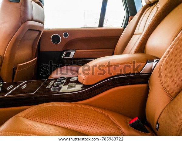 an exotic\
leather rare seats of a luxury car\
