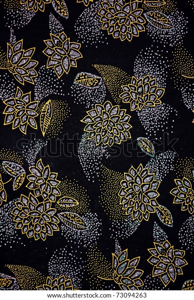 Exotic Malaysian Batik Floral Pattern Print Stock Photo (Edit Now 