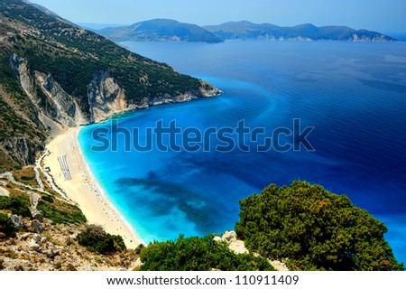 Exotic Myrtos Beach in Kefalonia, Greece