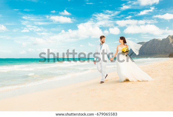 Exotic Outdoor Wedding Locations Just Married Stock Photo Edit