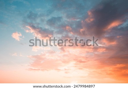 Similar – Image, Stock Photo Colourful sunrise with glowing red clouds on a winter’s day over the meadows and forests of Siebenbrunn, the smallest district of the Fugger city of Augsburg