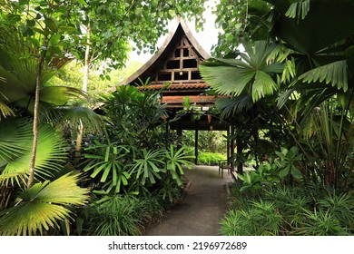 Exotic Thai Garden And Pavilion In Naples, Florida, USA.