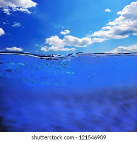 Exotic View Of Waterline In The Sea