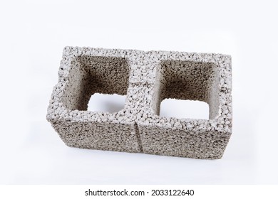 Expanded Clay Cement Gray Block Is Used For Wall Laying, Production And Laying Of Building Material