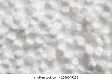 Expanded polystyrene foam porous material white cells circle, close-up macro representing foamed, full depth of field - Shutterstock ID 2246049253