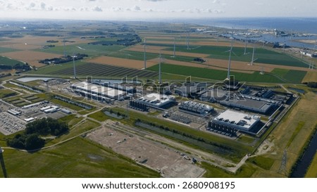 expansion and new construction of data centers in the Eemshaven, tech gigant, IT, cloud and internet infrastructure.
