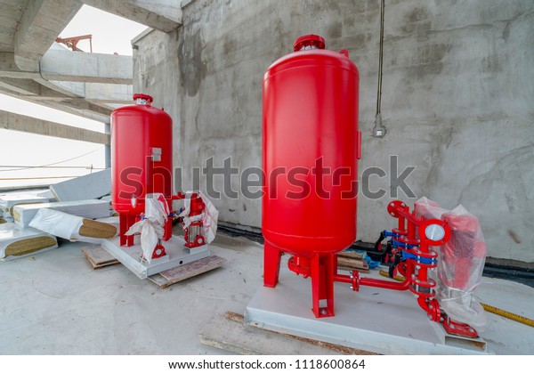 expansion tank\
for water pressure with a water pump\
