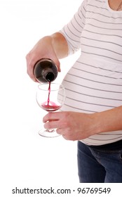 expectant mother with wine