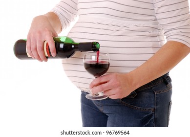 expectant mother with wine