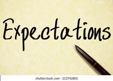 Expectations Word Write On Paper 