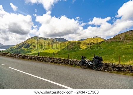 Expedition bike, in the mountains of Wales