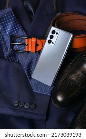 Expensive Custom Tailored Suit With Phone Style Accessories