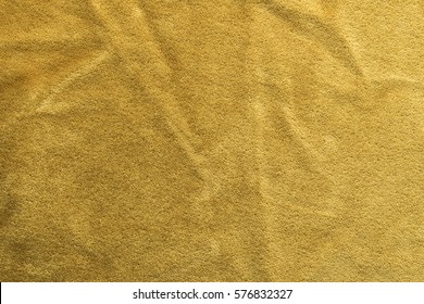 Expensive Golden Angora Goat Velour Fabric Mixed With Silk Fibers. Mohair Textile. Cashmere, Velvet Suede And Chamois Effect. For Upholstery And Clothing Use. 