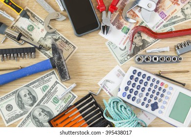 Expensive Home Repair, Dollar, Ruble, Money