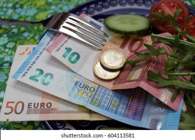 Expensive Life, High Costs For Nutrition And Health/spending Money On Food, Daily Expenses/you Can Not Eat Money, Financial Situation 