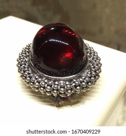 Expensive Luxury Jewelry In Silver And Red Mexican Amber.