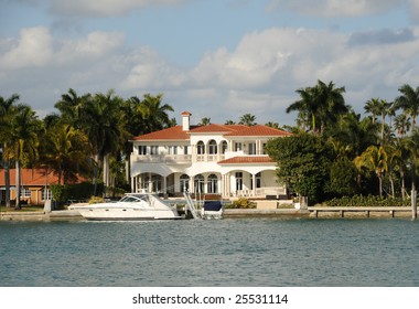 Expensive waterfront real estate in Miami beach, Florida