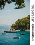 Expensive yachts in Portofino, Genoa, Liguria. The Italian coast. The Riviera. luxury vacation, business, money. Vacation, cruise