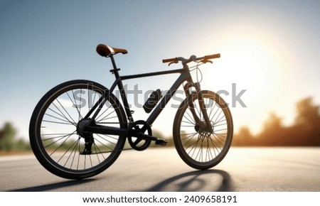 Experience the exhilarating world of cycling through a dynamic lens with our realistic, high-resolution image. Picture a sunlit day where a swift bicycle cuts through the air.