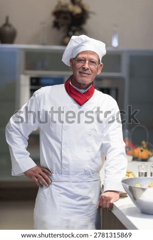 Experienced chef preparing Eid and Ramadan iftar dinner in a modern family kitchen at home