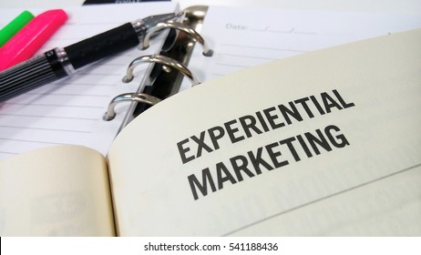Experiential marketing printed on white book