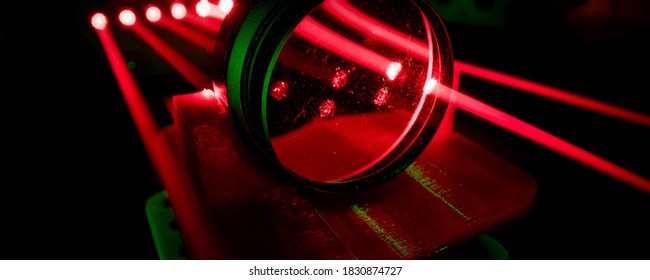 Experiment With Red Laser In Optics Lab