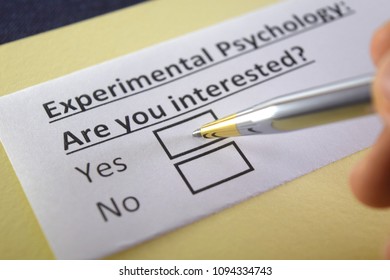 Experimental Psychology: Are You Interested? Yes Or No