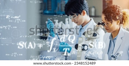Experimenting multinational group and science and technology concept.
