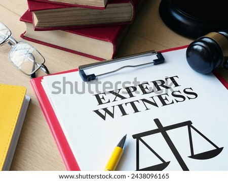 Expert witness is shown using a text