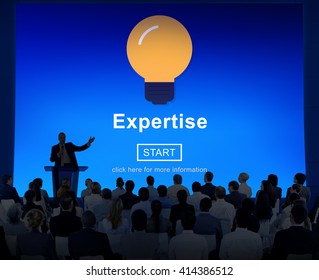 Expertise Light Bulb Icon Interface Concept