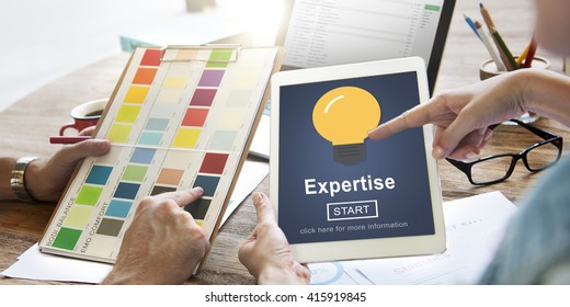 Expertise Light Bulb Icon Interface Concept