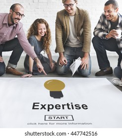 Expertise Light Bulb Icon Interface Concept