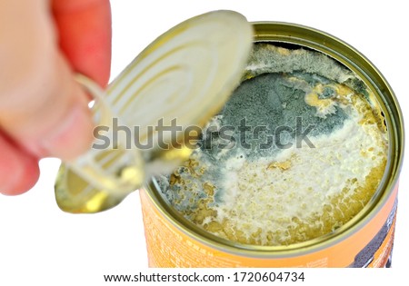 Expired rotten canned food once open