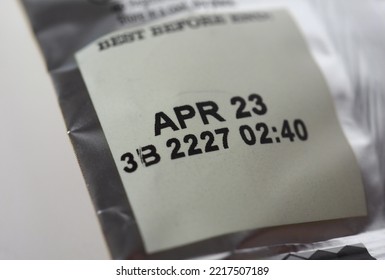 Expiry Date Label On A Product Packet