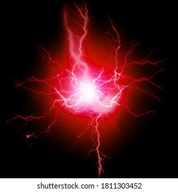 Exploding bolts of lightning electricity energy red pure power - Powered by Shutterstock