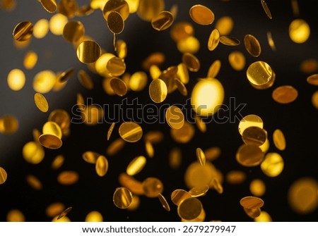 Exploding Gold Confetti Circles on Black
